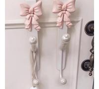 Sport Tent 2 Packs Pink Bow Knot Over The Door Hooks,Metal Dual Hook Hanger for Coats, Jackets, Hats, Robes, Towels, Ideal for Bathroom, Bedroom, Mudroom (2 PCS)