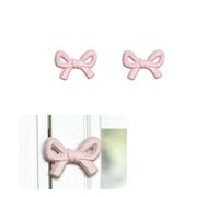 Sport Tent 2PCS Handmade Metal Pink Bow Cabinets Knobs for Cabinet Drawer Cupboard Pulls Handle Perfect Decor Furniture Accessories (Pink, 2pcs)