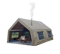 Sport Tent 4 Season 6-8 Person Deluxe Army Air Tent with Separate Living And Sleeping Area,3000mm Waterproof Large Inflatable Tent with Stove Jack Hole and Pump for Camping Tent,Quick to set up