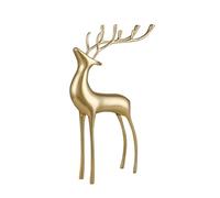 Sport Tent Brass Reindeer Sculptures Animal Figurine Statues Christmas Decoration,Elk Statue Handmade Gold Deer Statues Ornament Xmas Gift for Home Decor (Large)