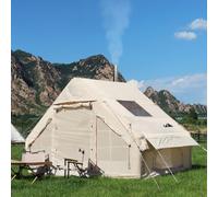 Sport Tent Inflatable Tent with Pump,2-4 Person Blow Up Tents with Stove Jack Hole,4 Season 3000mm Waterproof Windproof Large Air Tent Pop-Up Tents,Quick to Set up