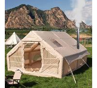 Sport Tent Inflatable Tent with Pump,Air Tent 4 Person with Stove Jack Hole,4 Season 3000mm Waterproof Pop-Up Tents,Quick to Set up