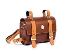 Sport Tent Retro Leather PU Bicycle Saddle Bag Handlebar and Frame Bag Tool Kit for Pannier Rack Bicycle Luggage Cycling Accessories, Brown
