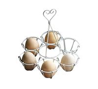 Sport Tent Vintage Egg Holder with Handle,Metal Wire Egg storage for Kitchen, Hold up to 6 Eggs (White)