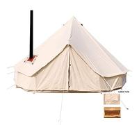 Sport Tent Waterproof and Breathable 4 Season Canvas Bell Tent with Stove Hole and Cable Hole,6-8 Person Family Camping Tent with Zipped Detachable Groundsheet