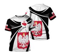 Sport Tops Tee Short Sleeve Workwear Crew Neck Working Shirt for Running Lounge Everyday Personalized Name 3D Poland Pride Retro-Feel Polish Eagle Polska