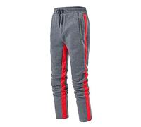 Sport Trousers Men No Logo With Two-Coloured Trouser Hems Professional Tracksuit Bottoms Tight Leg Cuffs Soft Trousers Tight Leg Cuffs Breathable Straight Leg Flat Casual Jogger With Pockets