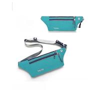 Sport Waist Pack Adjustable Strap Waterproof Fanny Bag with Multiple Zipped Compartments Unisex Bumbags,Ladies & Men Mini Belt Bag Fanny Pack Workout Running Traveling Hiking (Bright Cyan)
