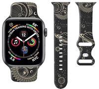 Sport Watch Bands Compatible with Apple Watch Bands 38mm 40mm 41mm for Women Men, Adjustable Soft Silicone Replacement Strap for iWatch Series 7 6 5 4 3 2 1 SE (F), Sun Moon, 38mm/40mm/41mm, Waffle