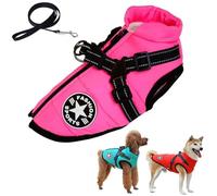 Sport - Waterproof Winter Jacket with Built-in Harness, Pawbibi Dog Jacket with Harness, Windproof Reflective Cozy Warm Adjustable Snow Equafleece Dog Coats with Zipper(Pink,3XL)