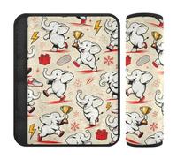 Sport White Elephants Red Beige carseat Strap Pads,Release Stress to Your Neck and Shoulders,seat Belt Cover for Adults for SUV Auto Bag forro para cinturon de segurida 2 pcs