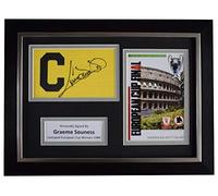 Sportagraphs LTD Graeme Souness Signed Framed Captains Armband photo A4 Liverpool Euro Cup 1984