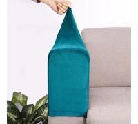 SPORTARC 2PCS Anti-Slip Sofa Arm Slipcovers, Sofa Couch Arm Covers, Silver Fox Stretch Armchair Covers, Peacock Blue