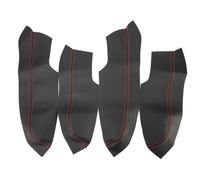 SPORTARC Armrest Cover, Door Trim, Car Interior, for Honda Civic 2006-2011, Microfiber Leather, Black Red, 4pcs
