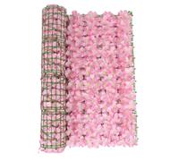 SPORTARC Artificial Fence,artificial for CHERRY Blossom Leaf Privacy Fence Screen Home Garden Flowers Hedge for Wall Decoration, Fence Screen, and Privacy Shield 9.68x39.37In(for PINK)