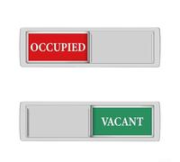 SPORTARC Bathroom Toilet Sign, Occupied/Vacant Door Signs, Vacant In Use Sliding Door Sign, Privacy Signboard For Offices Restroom(Silver)