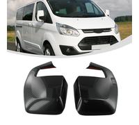 SPORTARC Carbon Fibre Mirror Cover Caps, Door Wing Mirror Caps, Glossy ABS Covers for Ford Transit Custom, Tourneo Custom 2012 Onwards, Left Right Pair