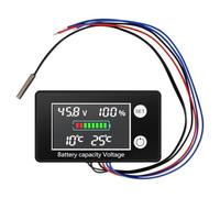 SPORTARC Digital Voltmeter, Voltage Gauge, Battery Monitor, LCD Display, Temp Control, 10V-100V DC, for Car Boat Solar