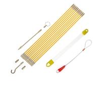 SPORTARC Fiberglass Cable Puller, Fish Tape Rod Kit, 10-Pack 45cm Yellow Glowing Rods with Hooks for Wall, Ceiling, Underground Wire Installation