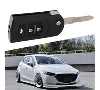 SPORTARC Key Shell, Key Fob, Remote Case, 3 Button Flip Key, Uncut Blade for Mazda 2 3 5 6 8 RX8 MX5 CX7 CX9 MPV Replacement Housing