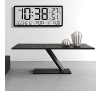 SPORTARC LED Large Screen Digital Wall Clock, Multifunctional Electronic Clock, Living Room Clock With Temperature Humidity Time Display(Black)