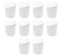 SPORTARC Measuring Cups, Graduated Beakers, Plastic Containers, 10 Pack Transparent Lab Kitchen Tools with Lids for Liquid Sample