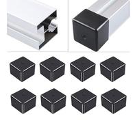 SPORTARC Solar Rail End Caps, PV Profile Covers, 40x40mm Finish Plugs, Stop Wind Noise & Dirt, Black PC Plastic, 8pcs for Solar Mounting