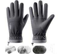 SPORTARC Thermal Gloves Unisex Touchscreen Compatible Windproof Water Resistant Anti Slip Silicone Grip for Snowboarding Hiking Climbing Motorcycle Riding 25cm(Gray M)