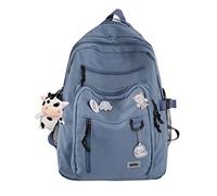 SPORTBANG Cute Aesthetic Backpack for teen girls middle school Bag Student Laptop White Backpacks With Cute pin accessories, Blue, One Size, Backpacks