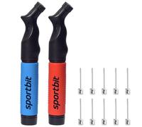 SPORTBIT Ball Pump for Sports Balls - Push & Pull Inflating System - Hand Pump for All Exercise Balls - Volleyball Pump, Basketball Inflator, Football & Soccer Ball Air Pump - Goes with 5 Needles Set
