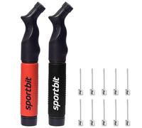 SPORTBIT Ball Pump for Sports Balls - Push & Pull Inflating System - Hand Pump for All Exercise Balls - Volleyball Pump, Basketball Inflator, Football & Soccer Ball Air Pump - Goes with 5 Needles Set