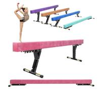SportBob 8ft Kids Adjustable Gymnastics Balance Beam, 5-Height Settings | High & Low Floor Balance Beam, Children Girls Training Equipment, Home Gym Use, for All Gymnastic Levels, Easy Assembly
