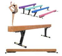 SportBob Gymnastics Beam 8ft High and Low Floor Balance Beam with 5 heights Adjustable, Gymnastics Balance Beam for Kids Children Girls Training, Home Gym Equipment for All Gymnastic