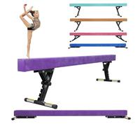 SportBob Gymnastics Beam 8ft High and Low Floor Balance Beam with 5 heights Adjustable, Gymnastics Balance Beam for Kids Children Girls Training, Home Gym Equipment for All Gymnastic