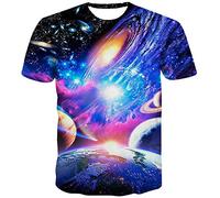 Sportbull Outer Space T Shirts for Men 3D Printed Galaxy Solar System Planets Nebula Shirt - Multi - Large