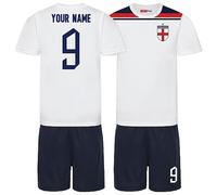 Sportees Personalised England Retro Style Football Shirt & Shorts For England Fans Unisex Boys And Girls Kit Playwear - 5/6 Years