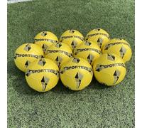 SportEvo Eclipse Training Football [10 Pack] + Free Ball Carry Bag Sizes 3, 4, 5 Yellow or White