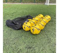 SportEvo Eclipse Training Football [10 Pack] + Free Ball Carry Bag Sizes 3, 4, 5 Yellow or White (Yellow, 5)