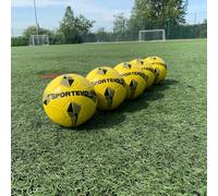SportEvo Eclipse Training Football Bundle [5 Pack] - Football Training Balls Size 3, 4 & 5 for Grassroots Clubs, Schools & Coaches, TPU Outer, EVA Foam Lining, Grass & AstroTurf (Yellow, 4)