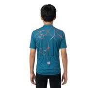 Sportful Checkmate Short Sleeve Jersey Blue 14 Years Kids 14 Years Berry Blue / Mauve