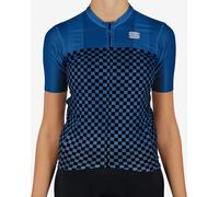 Sportful CheckMate W Short Sleeve Jersey Electric Blue Black Women - XS