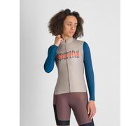 Sportful Supergiara Logo Thermal Long Sleeve Jersey Beige Blue Women - S
