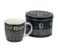 SPORTGIFTZ Rugby Mug in Tin Ceramic White