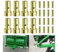 Sporthfish Quick Hitch Adapter Bushings Set Fit for Cat 1 3-Point Tractor Implements 8PCS Bushing Kit with Roll Pins, Gold