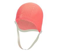 Sporti Bubble Swim Cap with Chin Strap - Comfortable Hair Protection & Secure Fit - Vintage Bathing Cap Design - Hot Pink