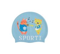 Sporti Unisex-Child Silicone Swim Cap, Protects Hair, Lessons Lap Swimming | Kids Bathing Caps, Latex-free, Anti-Slip Interior Grip, Easy On-Off, Streamlined Shape, Hair Coverage, Lessons To Beach Days