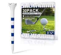 SPORTIC Professional Plastic Golf Tees 3-1/4" - Durable Driver Tees with Low-Friction 4-Prong Head for Straighter Shots, Consistent Height for Distance, Driving Range & Course (Blue 3-1/4" (30pcs))