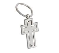 Sportigo ® Rotating Cross Keyring in Silver colour/Christianity Christ Faith Love Hope Lucky Pendant Gift Idea