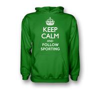 Sporting CP Junior Keep Calm & Follow Sporting Lisbon Hoody in Green | Size: 5-6 Years Sporting CP Green 5-6 Years