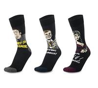 Sporting Profiles Carry On Screaming Classic Film Official Socks Triple Pack - Kenneth Williams Harry H Corbett FITS SIZES 6-11 Black